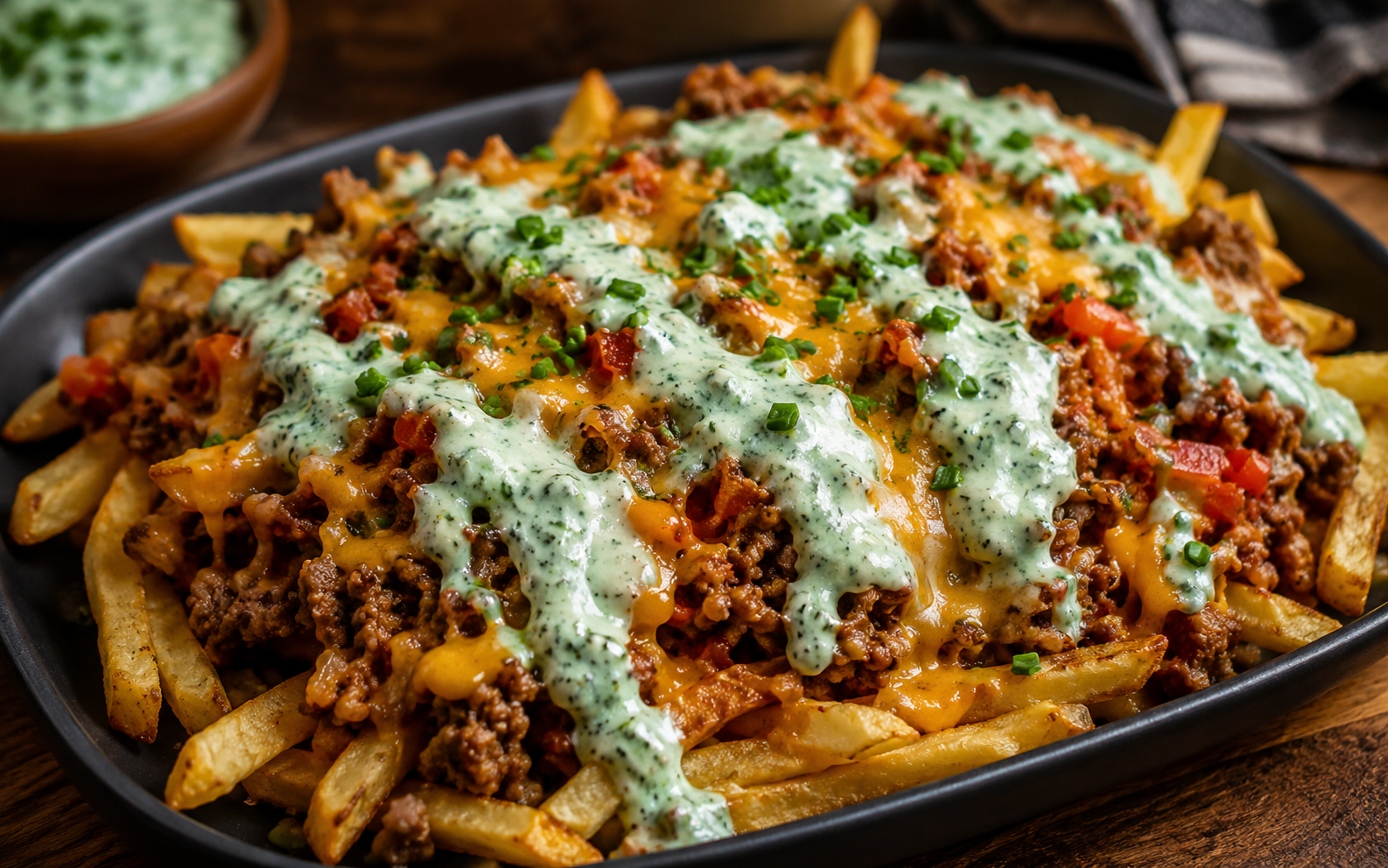 Domowe loaded fries z mięsem mielonym